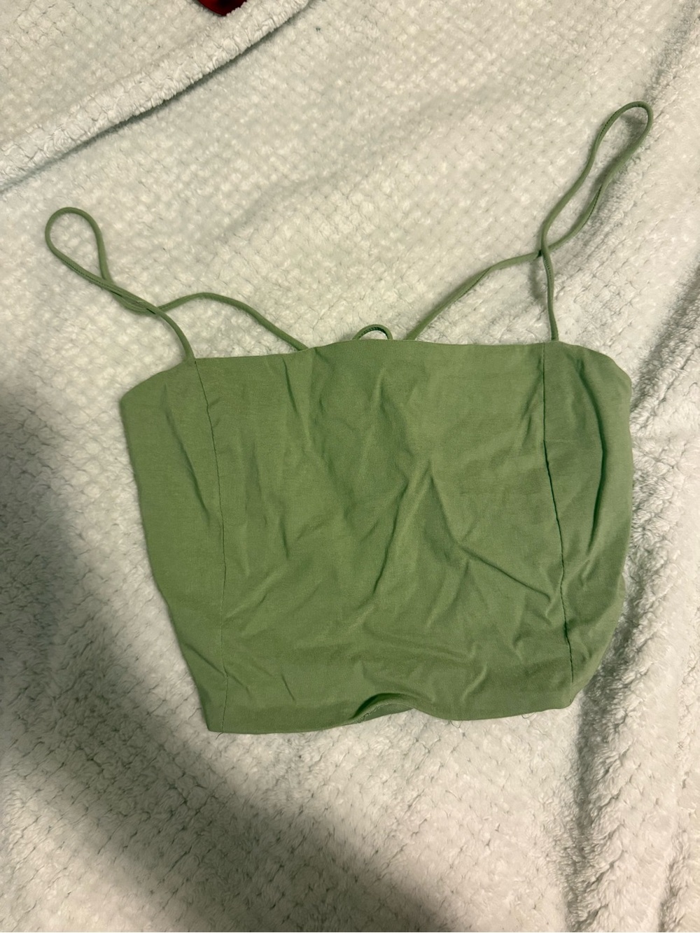 Forever 21 Light Green Spaghetti Strap Crop Top